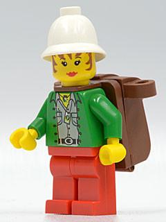 LEGO Minifigure-Miss Gail Storm (Jungle) with Pith Pelmet, Backpack-Adventurers: Jungle-ADV044-Creative Brick Builders